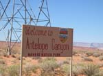 Eingangsschild Antelope Canyon