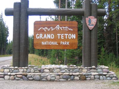 Eingangsschild Grand Teton National Park